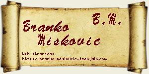 Branko Mišković vizit kartica
